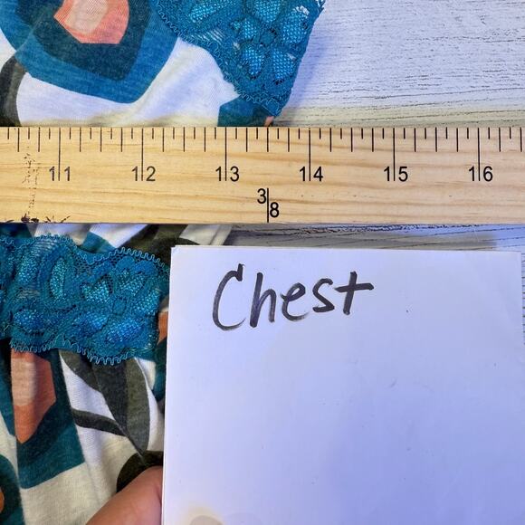 VTG Y2K Charlottee Russe medium turquoise dress floral lace coquette cottage USA - Picture 5 of 7